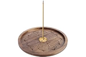 ‎MPLEHDA Holzlotus Räucherstäbchenhalter, Räucherstäbchen Halter Lotus Stick Räuchergefäß Weihrauchhalter Brenner Incense Sticks Meditation Zubehör 6 Loch Weihrauchbrenner Duft Zubehör