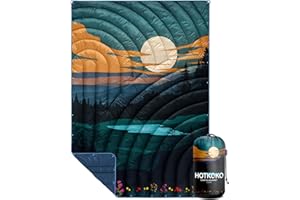 hotkoko Camping Blanket,Lightweight Down Alternative Puffy Printed Camping Blanket Packable Outdoor Blanket for Camping,Traveling, Stadium, Hiking, Picnics