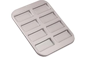 CHEFMADE Financier Forma do ciasta, 8-wnękowa, nieprzywierająca, do muffinek, ciasteczek, do pieczenia w piekarniku (szampańskie złoto)