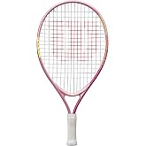 Wilson Children's Intrigue Jr 19 Tennis Racquet, Light Pink | Wilson Kids AirLite Alloy Parallel Perforated Tennis Racket for