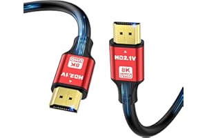 jojobnj 8K HDMI Cable 1m High Speed HDMI Cable 48Gbps 8K@60Hz 4K@120Hz, HDCP 2.2 & 2.3, DTS:X, HDR 10 Compatible con Roku TV/eARC/3D/PS5/HDTV/Laptop/Blu-ray (RED)