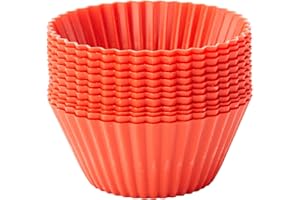 Lékué Pack de 12 Caissettes de Muffins Silicone Platine 7 cm