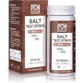 PCM TESTS Pool Salt Meter Strips, 20 Test Strips, Salinity Test 0-8000 ppm NaCl for Saline Pool, Spa and Salt Electrolysis, E