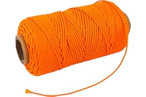 Pluzluce Diving Reel Replacement Line, 150ft 2mm High Strength Nylon, Orange for Scuba Dive Reel - Deep Sea, Wreck and Cave Diving, Safety Dive Marker