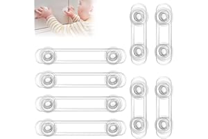 Redamancy 8pcs Child Safety Locks, Child Locks for Cabinets, Transparent Child Safety Cupboard Door Lock, for Fridge, Cabinets, Drawers, Toilet Easy Install, No Tools Needed
