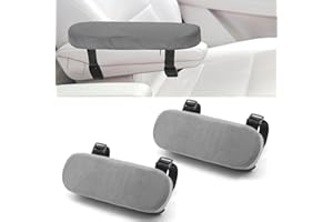 VBGURR 2 Pieces Arm Rest for Car Dustproof Side Zipper Car Seat Armrest Cushion Pads Soft Anti-Scratch Seat Armrest Protector Armrest Cover for Office Cars SUV (Grey)
