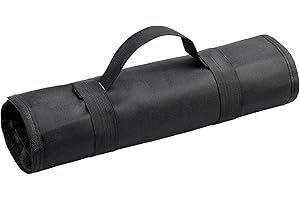 Porta Chiavi Inglesi, ZffXH Nero Borsa Arrotolabile In Tela Per Attrezzi, Portatile Rotolo Chiavi, Organizer Per Chiavi, Cacciaviti, Pinze, Scomparti A Rulli, Borsa Porta Attrezzi Moto