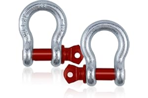 FAELNK Schäkel Hochfest Geschweifte Schäkel mit Augbolzen U Schäkel | Stahl Feuerverzinkt | fur Camping Klettern Transportieren und Heben von Lasten (2 Stück, WLL: 2,0t)