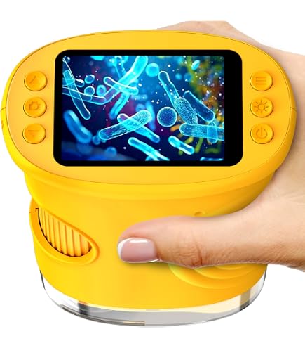 Yuning 2 En 1 Microscope Numérique + Télescope Enfant – Écran IPS 2,4”, 1000x, 8 LED, Rechargeable – Cadeau Scientifique