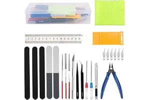 QLOUNI 24 Pezzi Gundam Kit Modellismo,Modeler Basic Tools,Hobby Building Craft Set,Hobby Gunpla,Kit Modellismo per La Riparazione e Il Fissaggio del Modellismo di Base