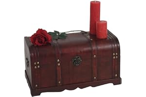 Mendler Baule forziere Valencia decorativo legno bordi arrotondati 29x57x30cm versione L