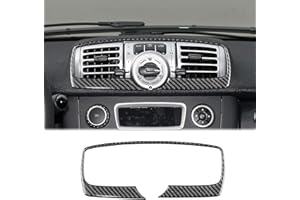 ‎KUNGKIC KUNGKIC Kohlefaser Auto Zentrales Bedienfeld Luftauslass Aufkleber Dekorative Innenbereich Compatible with Mercedes Benz Smart 451 Fortwo 2011-2015 Zubehör AC-Entlüftung (Schwarz)