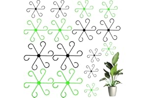 LXBCTOP 16 Stück Pflanzenstütze Staudenhalter, Vier Größen Pflanzenhalter, Wiederverwendbarer Pflanzen Stütze, Kunststoff Pflanzenklammern für Monstera Pflanze Hortensien Tomaten Rosen(Grün Schwarz)