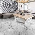 Non Slip White Marble Cement Tile Floor Sticker with Plastic Protection Laminate Waterproof Tile Stickers 30 x 30 cm Quantity: 1
