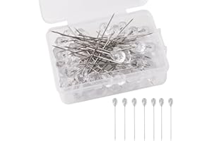 ZYDYRX 50 Pezzi Spilli Testa Spille Trasparenti Spille Diamantate Trasparenti Spilli Quilting Spilli Trasparenti Creazione Modelli Abbigliamento il Cucito L'artigianato e Decorazioni