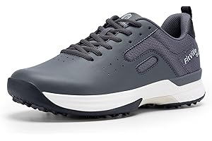 FitVille Mens Golf Shoes Extra Wide Fit Casual Sneakers Water Resistant Non Slip Outdoor Spiked Trainers for Golf Training