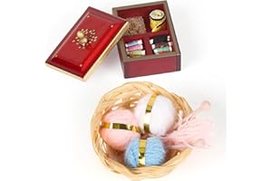Keruhsci Wichtel Zubehör Miniatur Puppenhaus Zubehör, 1/12 Miniatur Nähkästchen Miniatur Nadel Korb, Puppenhaus Nähzimmer Zubehör, Mini Puppenhaus Knitting Werkzeug Set für Puppenhaus Room Dekor