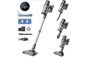 Proscenic P11 Mopping Aspirateur Balai sans Fil, 550W 45Kpa 60 Min Aspirateur Laveur sans Fil avec Fonction Nettoyage de Sol, Léger Aspirateur Balai Puissant Pour Tapis,Durs Sols,Poils d'animaux