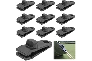 CJMUQHEHH Lot de 10 Clips de bâche résistants, Design en Dents de Scie, Accessoires pour Tente, Pince pour Bâche, Attache Bâche Piscine, Polyvalent pour Camping et Extérieur