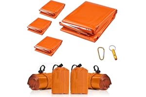 Ninth C Emergency Blankets, 4 Pack Extra Large Thermal Mylar Survival First Aid Foil Space Blanket Heat Sheets For Hiking, Outdoors, Camping