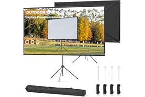 REDECUCI Beamer Leinwand Outdoor mit Stativ, 80 Zoll (16:9), Tragbare Beamer Leinwand, Windresistentes Design für Projektionsleinwand, inkl. Heringen & Seilen, Hohe Gainzahl, 4K Bild für Heimkino und Camping.