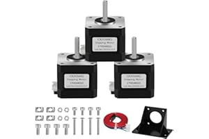 OUYANG Nema 17 Schrittmotor 420mN.m Bipolar 1.5A 1.8 Deg Schrittmotor mit Halterung und Kabel, für CNC/3D-Drucker(17HS4401S, 3 Stück)