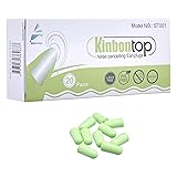 Kinbontop Soft Foam Ear Plugs, 35dB SNR, Noise Reduction, Hearing Protection - Green (20-Pack)