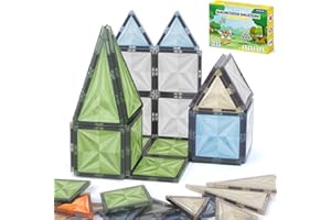 ECHOCUBE Magnetyczne Klocki Budowlane dla Dzieci, zestaw 26 klocków w kolorach naturalnych, edukacyjne zabawki konstrukcyjne dla dzieci od 36 miesięcy i starszych