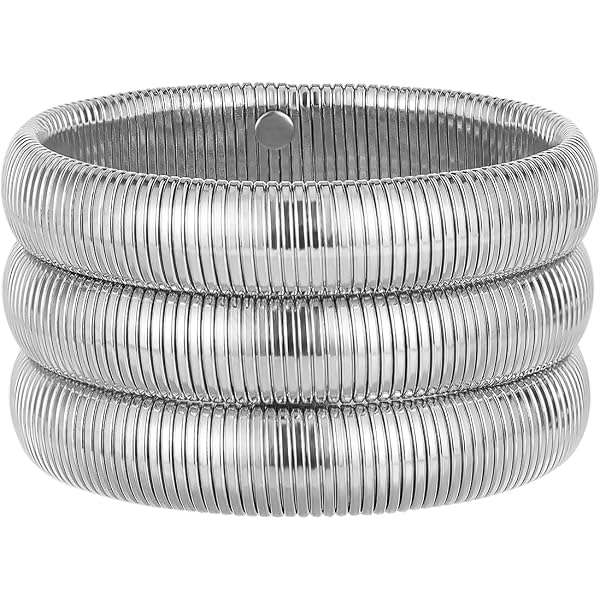 Bracciale Elastico Donna FOCALOOK – Catena Serpente In Acciaio Inossidabile, Larghezza 20mm – Regalo Ideale In Confezione Regalo - 2