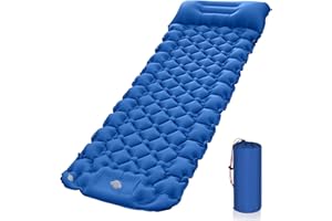 TIKXLAFE Tixlafe Matelas Gonflable Ultra léger pour Le Camping, pour l'extérieur, Bleu