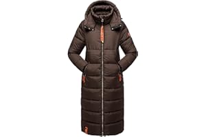 Navahoo Damski ciepły zimowy płaszcz pikowany z kapturem, kryształowy kwiat XS-XXL