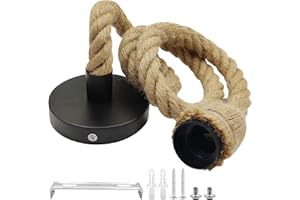 OMIGA Lampara de Cuerda Techo Portalamparas E27 Techo Vintage Cabeza de Cáñamo Lámpara 100 CM Lamparas Techo Colgantes para Comedor Sala Cuarto Balcón (No incluida Bombilla)