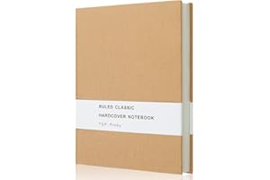 TOP-Pindu Notebook A5 Journal, Thick Classic Notebook, Hardcover Executive Notebooks, 296pp, 80gsm, 8.4 x 5.7 inch (Kraft)