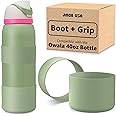 Jmoe USA Silicone Boot Sleeve + Hand Grip for Owala 40oz Water Bottle | BPA Free & Food-Grade Silicone Rubber | Protective Anti-Slip Bottom Bumper Cover | Protects Against Scratches (Camo Cool)