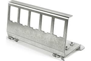 HB-DIGITAL Adaptateur de rail DIN pour module Keystone RJ45 à 5 ports, support en métal en acier inoxydable, 1,5 mm, pour montage sur rail DIN 35 mm, convient pour modules Keystone 14 x 16 mm