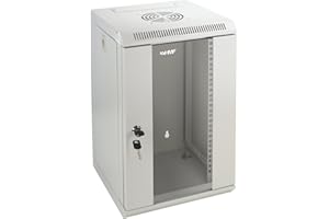 ‎HMF HMF 63309-07 Serverschrank 10 Zoll, 9 HE, Netzwerkschrank, Wandschrank, 10", 31,2 x 30 x 48,3 cm, Voll Montiert, lichtgrau