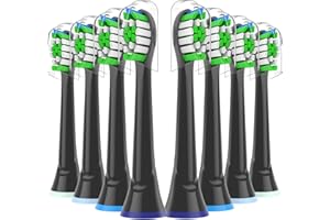 KHBD Toothbrush Heads Compatible with Philips Sonicare Electric Toothbrush, Replacement Brush Heads Fit for EasyClean, Gum Health, FlexCare, HealthyWhite Brush-Black-8 Pack