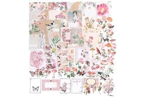 Alideco 200pcs Vintage Scrapbook Stickers Scrapbooking Washi Paper Retro Flower Butterfly Stickers for Scrapbooking Journaling Bullet Planner Supplies