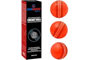 ONEGlobal Soft & Safe Practice Cricket Ball | Weicher & Sicherer Gummi-Cricketball zum Üben | Mit Echter Naht & Kern für Hüpfen & Schwingen | Ideal Cricketbälle für Selbstvertrauen & Streichhölzer