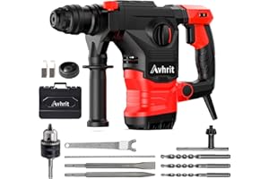 Avhrit Potente Martello Demolitore 3 in 1 SDS-Plus con Frizione di Sicurezza e Vibrazione Controllata Trapano a Percussione 1500W Tassellatore, Funziona in Modo Efficiente nel Calcestruzzo