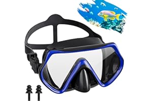 TILENVI Gafas de Buceo Adulto, Gafas Buceo Gran Angular 180°, Mascara Buceo Fabricadas en Vidrio Templado y, Sello De Banda de Silicona, Antifugas y Antivaho, Adecuadas para Bucear Nadar