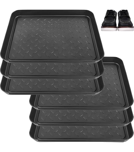 Vassoio Portaoggetti Multifunzionale JVL In Gomma – 41x81 Cm, Zerbino Per Scarpe, Bagagliaio Auto, Nero