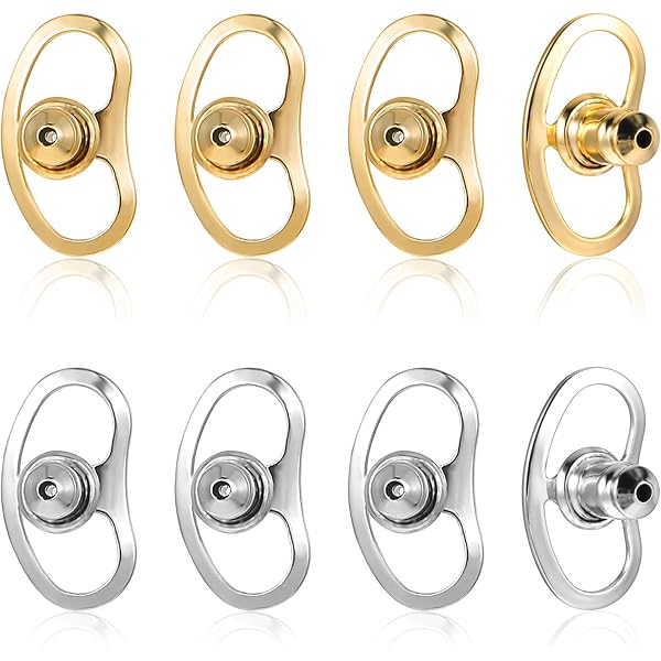 Stud Earring Sluitingen Goud, Pack van 8 Zilver 925 Stud Earring Stoppers Gouden Oor Stopper Sluitingen Veilige Vervanging voor Berichten, Vlinder Sluitingen Stud Oorbellen Gouden Sieraden Maken