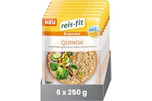 reis-fit Express Quinoa 6x250g, vegan & glutenfrei, leckerer Quinoa für Mikrowelle oder Pfanne