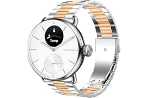 Blueshaweu 18mm 20mm Armband Kompatibel mit Withings Smartwatch, Classic Edelstahl Uhrenarmband für ScanWatch 2 38mm/ ScanWatch 2 42mm