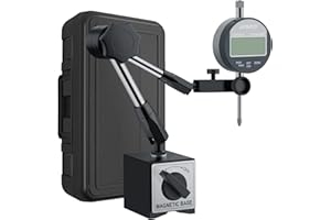 AUTOUTLET Indicateur à Cadran Numérique et Base Magnétique 0-1 Pouce/25,4 mm 176 lb Pouce/Métrique Arrêt Automatique Outil de Mesure en Vedette