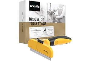 ANIMIGO Spazzola per Cani con Manico Ergonomico, Acciaio Inox e Autopulente, per Una Sicura Toelettatura Cane, Spazzola per Cani Pelo Lungo e Corto, Sciogli Nodi Pelo Cane, Spazzola Cani (Cardatore per Cani)