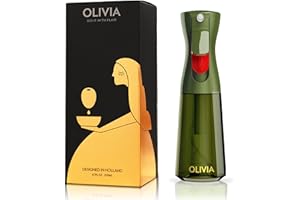 FLAIROSOL OLIVIA 200ml Glas-Ölsprüher - Kontinuierliche Ölsprühtechnik mit Portionskontrolle - Vielseitiger Ölzerstäuber zum Kochen, Salat, Grillen, Backen und für weitere Szenarien (Grün)