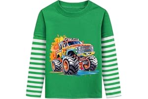 DHASIUE Langarmshirt Jungen Bagger Dinosaurier Ballspiel Planet Der Blaue Zug Pullover Kinder Longsleeve Tshirt 1-7 Jahre Gr.92-122