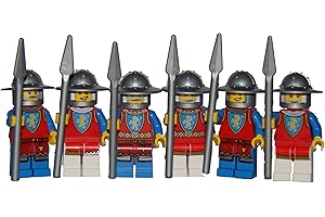 LEGO Ritter Minifiguren Falkenritter Löwenritter Figuren Black Falcon Knights (6 Löwenritter), Schwarz